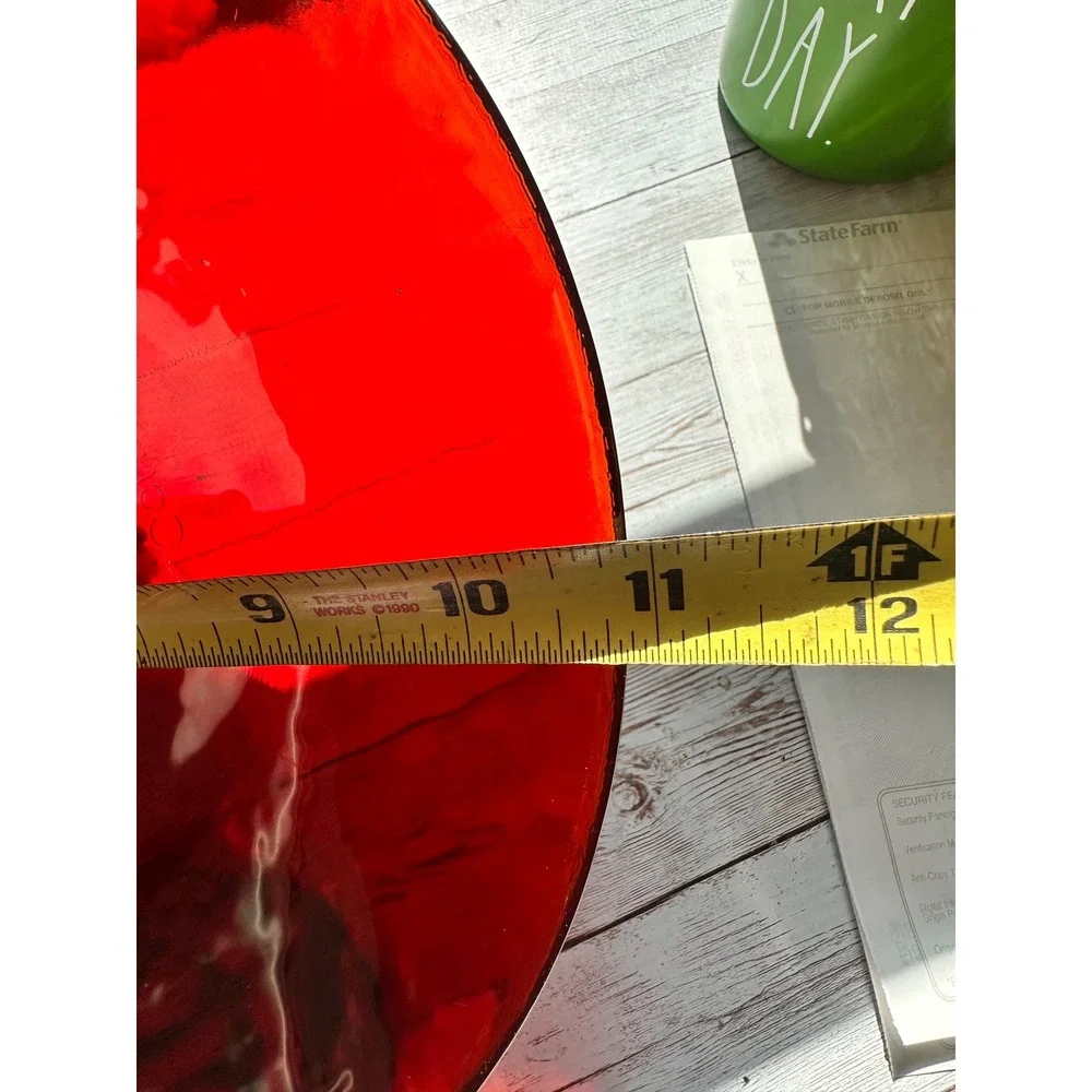 Couronne Co Ruby Red Glass Bird Feeder Baffle Dome 11in Weather Guard